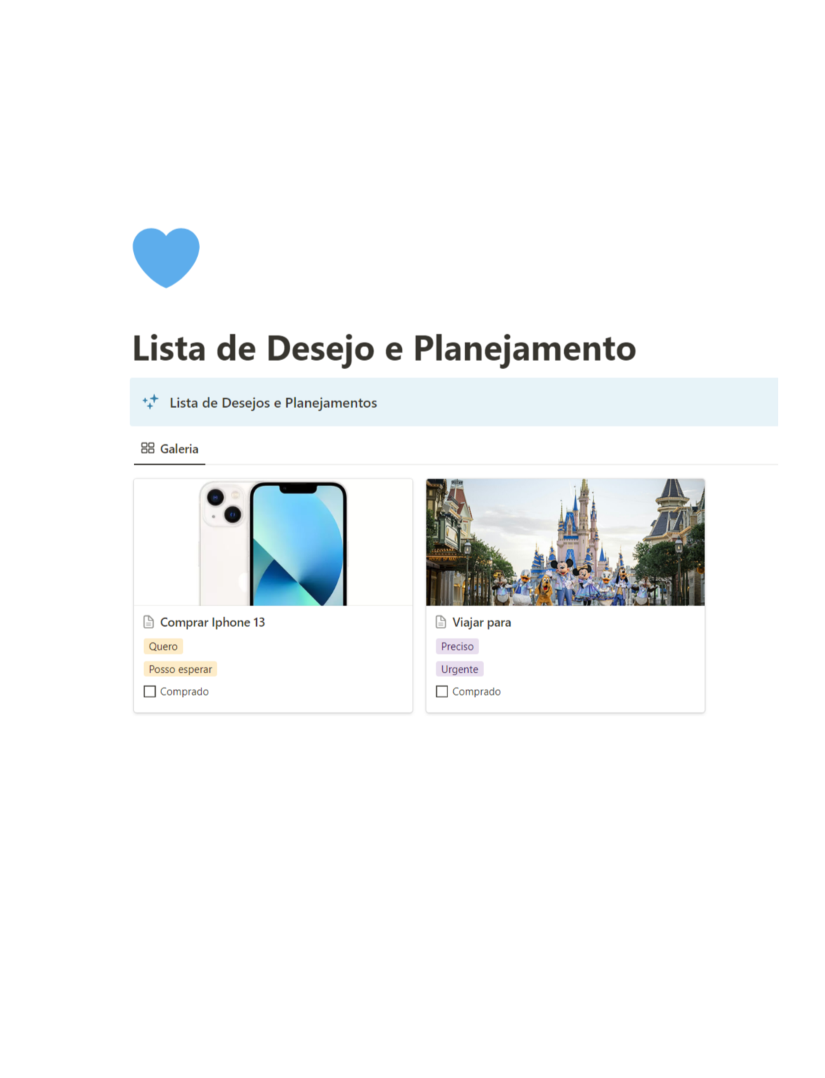 Lista desejos